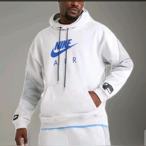 Nike Air Heavyweight Fleece Pullover Hoodie Grey Royal HJ0273-009 Mens: XL *NWT